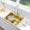 Évier En Acier Liam Brush Gold avec robinet de cuisine 9