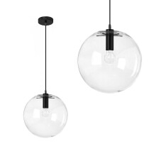 Γυάλινο Κρεμαστό Φωτιστικό Οροφής Lassi 20 Cm APP306-1CP Μαύρο