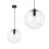 Γυάλινο Κρεμαστό Φωτιστικό Οροφής Lassi 20 Cm APP306-1CP Μαύρο 1
