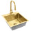 Νεροχύτης Από Μαύρο Ατσάλι Leo 40 Brush Gold ( 45 X 40 X 18.5 ) Cm Με βρύση 6