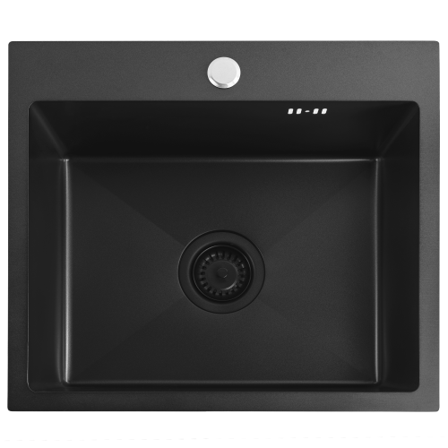 Évier En Acier Leo 50 Black avec robinet de cuisine 1