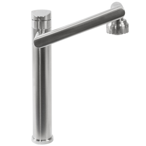 Βρύση Νιπτήρα Rea Paco High Brushed Nickel Inox 2
