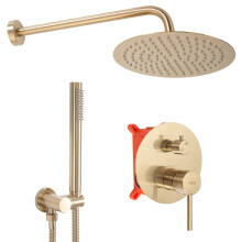 Σετ Ντους Rea Lungo Brushed Gold Κρυφό + Κουτι
