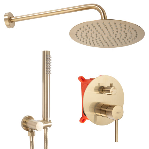Σετ Ντους Rea Lungo Brushed Gold Κρυφό + Κουτι