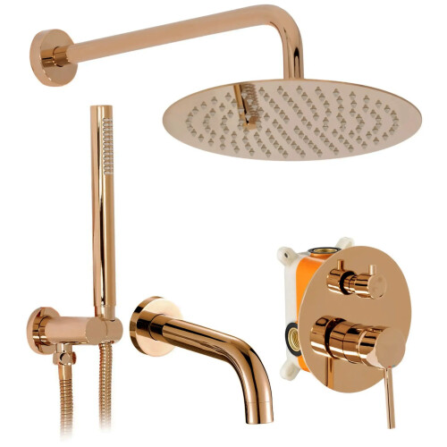 Inbouw Regendoucheset Rea Lungo Copper Met Uitloop + Box