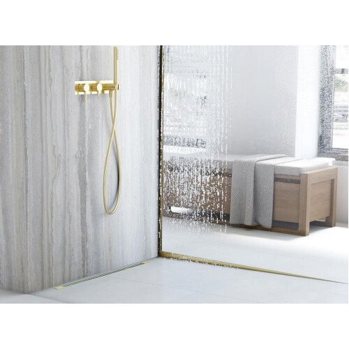 Shower Tray Skirting Panel 120cm Brush Gold left 1