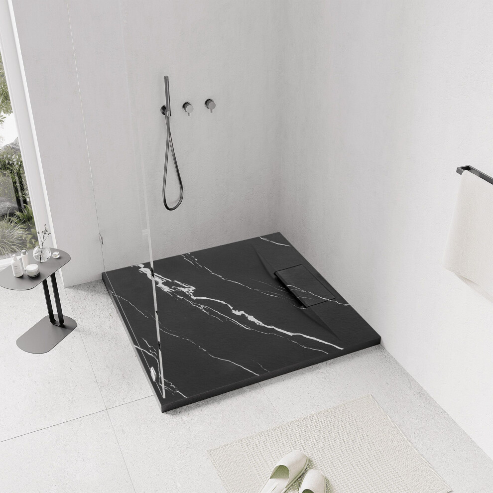 Shower Tray Bazalt Carrara Black 90X90 5906366005572