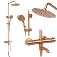 Σετ Ντους Rea Lungo Copper Brush Με Θερμοστάτη