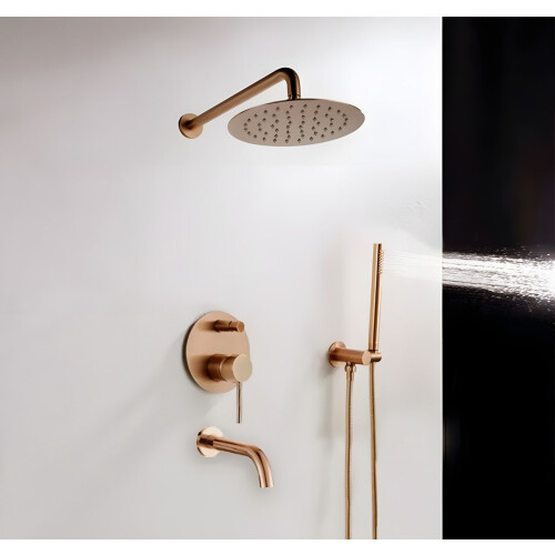 Inbouw Regendoucheset Rea Lungo Copper Met Uitloop + Box 1