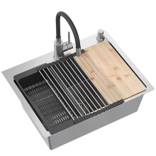 Stainless Steel Sink Luke 110 Workstation Brush Nickel with kitchen faucet