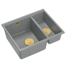 Lavello In Granito Logan 150 Grey Metallic Oro