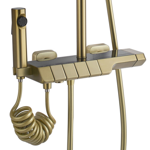Σετ Ντουζιέρας Με Θερμοστάτη Rea Rob Brushed Gold 1