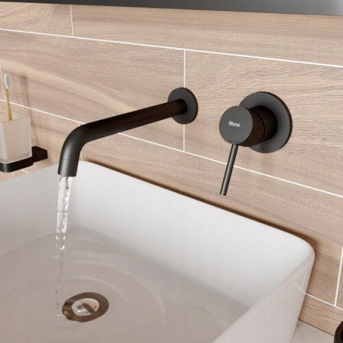 Robinet Encastré Rea Lungo Black Mat + Box 2