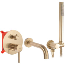 Robinet De Baignoire Rea Lungo Gold Brush + Box