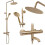 Shower Set With Thermostat Rea Lungo Gold Brush 1