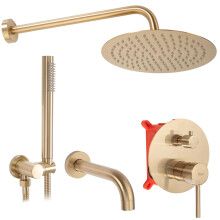 Built-in Shower Set Rea Lungo Brush Gold + Box