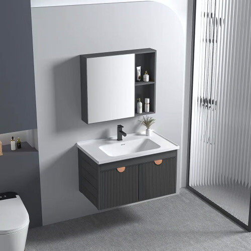 Set Di Mobili Da Bagno Con Lavabo Mario 60cm Grey 1