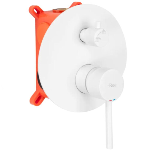 Inbouw Regendoucheset Rea Lungo White Met Uitloop + Box 1