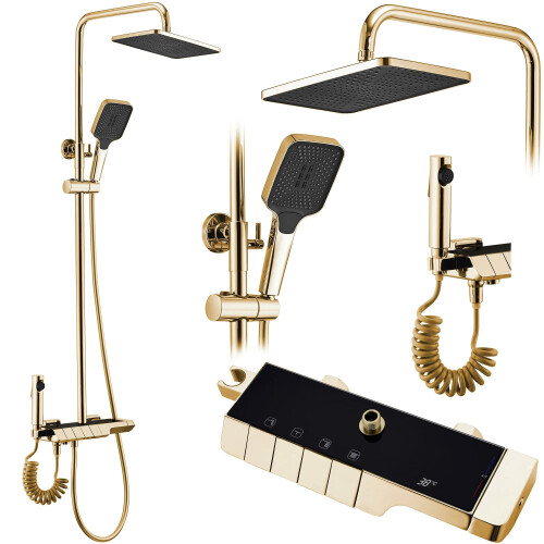 Doucheset Rea Rob Gold Met Thermostaat