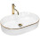 Ceramic Countertop Basin Rea Nadia White Gold Edge 1