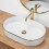 Ceramic Countertop Basin Rea Nadia White Gold Edge 3