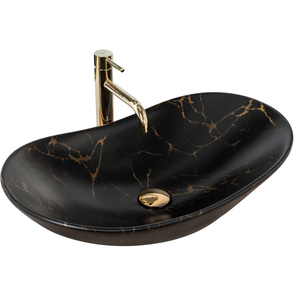 Countertop Basin Rea Royal 60 Black Marble Mat 5902557367603