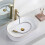 Ceramic Countertop Basin Rea Nadia White Gold Edge 7