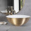 Countertop Basin Rea Stella Gold Brush / White 1