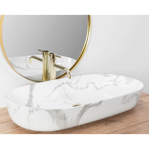 Νιπτήρας Πάγκου Rea Cleo 81 Marmo Shiny 2