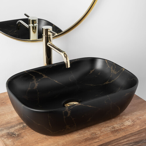 Lavabo Da Appoggio Rea Belinda Black Marble Mat 1
