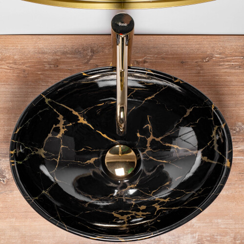 Countertop Washbasin Rea Sofia Black Marble 2