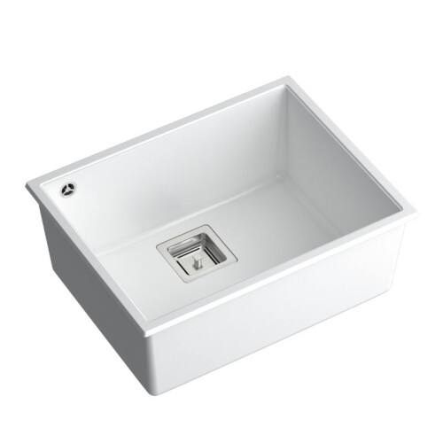 Granite Sink David 50 White Steel 1