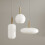 Hangende Plafondlamp Melkglas Goud Wit APP668-1CP 2