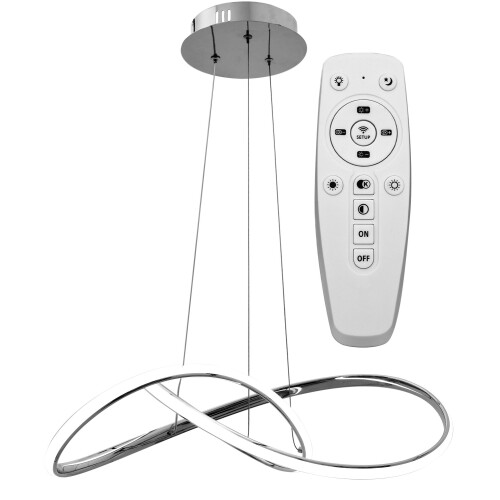 Lampe/ring Moderne Led + Télécommande App393-cp Chrome