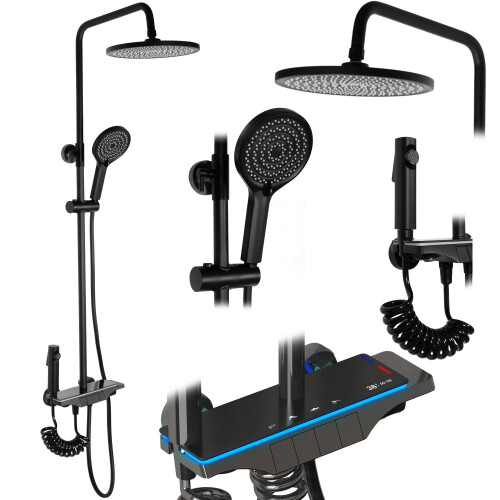 Kit De Douche Rea Savio Led Black