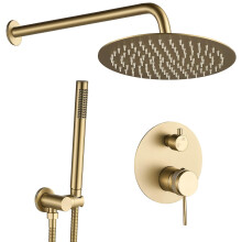 Shower System Rea Lungo Grip Gold Brush + Box