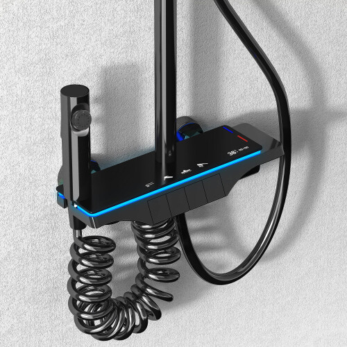 Kit De Douche Rea Savio Led Black 1