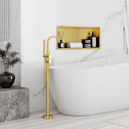 Bathroom Shelf 30x60 Gold Brush 2