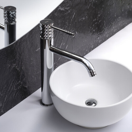 Βρύση Νιπτήρα Rea Lungo Diamond Chrome, Ψηλ 1