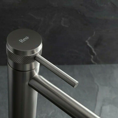 Βρύση Νιπτήρα Rea Lungo Grip Gun Grey, High 1