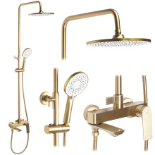 Shower Set Rea Avalon Gold Brush