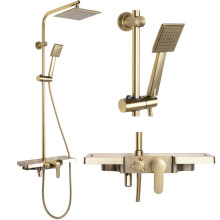 Shower Set Rea Bravo Brush Gold