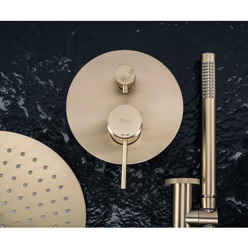 Shower System Rea Lungo Grip Gold Brush + Box 1