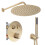 Σετ Ντουζιέρας Lungo Concealed Brushed Gold Με Θερμοστάτη + Κουτι 1