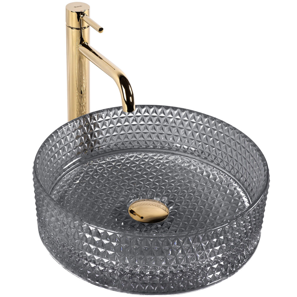 Countertop Washbasin Rea Cristal Black 35 5902557376216