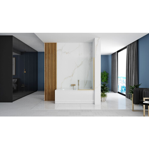 Rea Elegant Gold Brushed 80 Screen Για Μπανιέρα 2