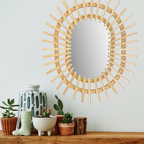 Boho Wall Mirror 57cm Qdj5749 2