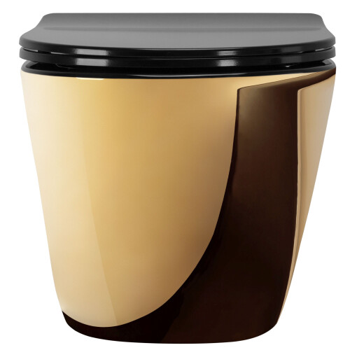 Επιτοίχια Λεκάνη Τουαλέτας Carlo Mini Flat Gold Black 1