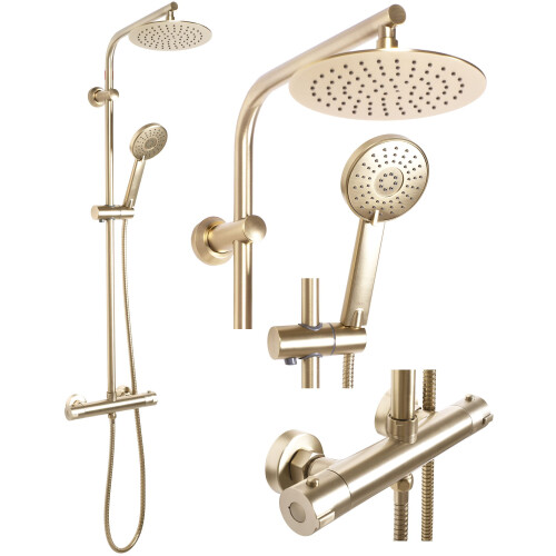 Shower Set Rea Bliss Brush Gold