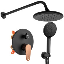 Inbouw Regendoucheset Rea Mild Black Rose Gold + Box
